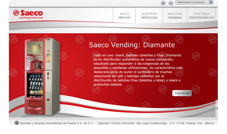 Dise&ntilde;o de sitio web - Saeco