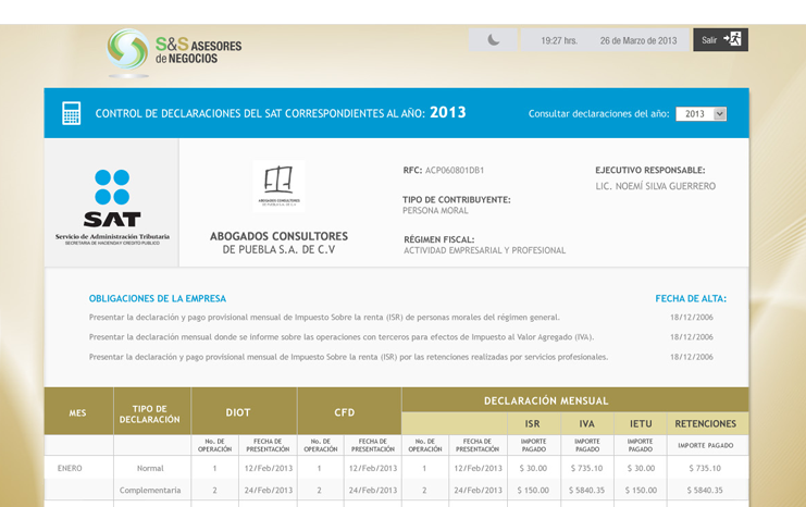 Dise&ntilde;o de sistemas - S&S Asesores