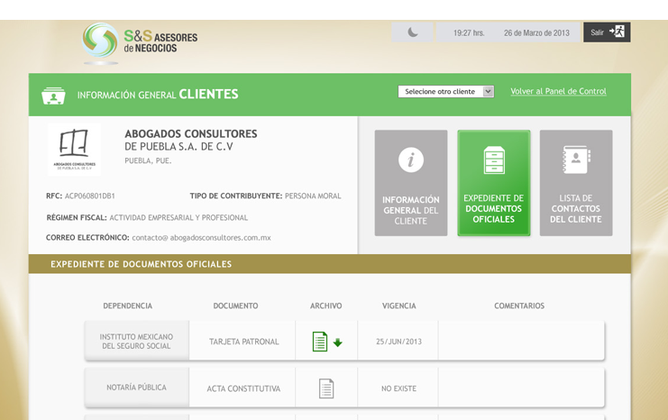 Dise&ntilde;o de sistemas - S&S Asesores